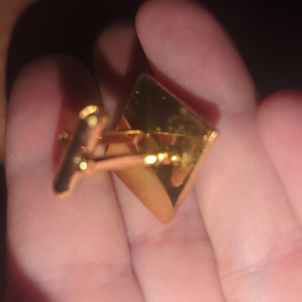 Elegant Gold and Multicolor Cuff Links And Neck Tie Jewelry - Picture 6 of 9